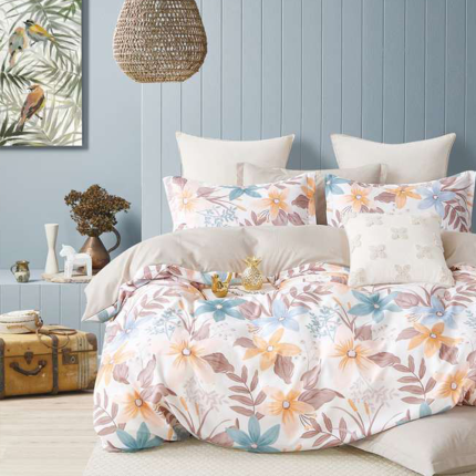 Bavlnené posteľné obliečky flowers F702