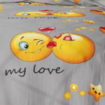 Bavlnené posteľné obliečky emoji 4-dielne – Obrázok 2