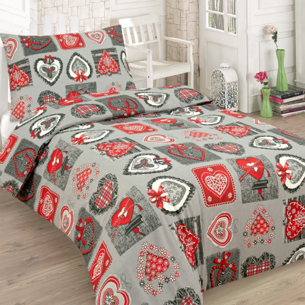 Krepové povlečenie láska 3 dielna sada K406