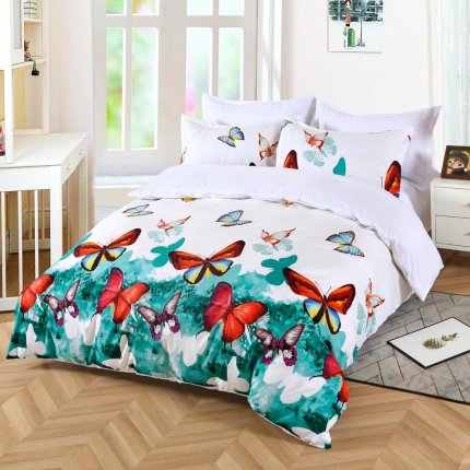 Bavlnené posteľné obliečky 7-dielne motýľ L-508
