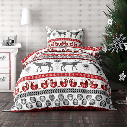 Flanelové vianočné obliečky 2 dielna sada D45432