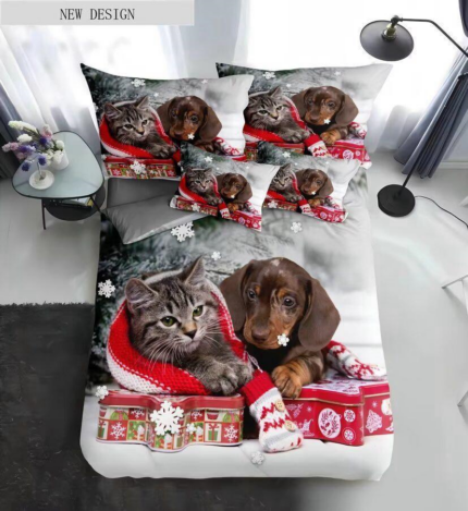 Vianočné Bavlnené Obliečky 7-dielna Sada vianočná radosť V566