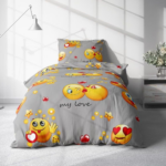 Bavlnené posteľné obliečky Emoji 4 dielna Fo653