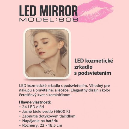 LED kozmetické zrkadlo s podsvietením – Model 808