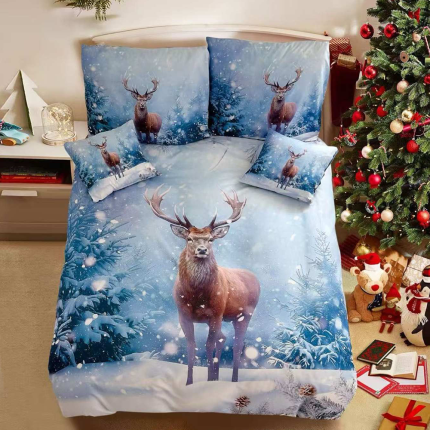 bavlnené obliečky vianoce jeleň 3-dielna Sada C58269