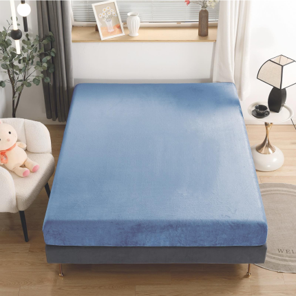 Mikroplyšová plachta modrosivá