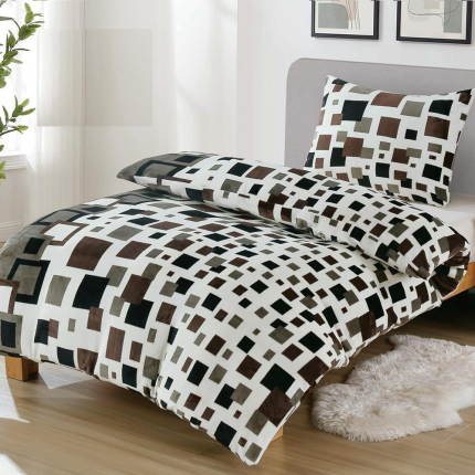 mikroplyš obliečky 2-dielna sada Geometrická potlač M3003