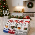 Vianočné kuchynské utierky Snowman – 3 k 110251