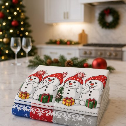 Vianočné kuchynské utierky Snowman – 3 k 110251