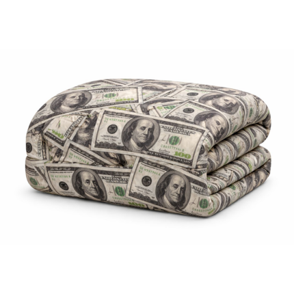 Zimný paplón Money Style 140x200 cm – moderný bankovkový dizajn, hrejivý a ľahký
