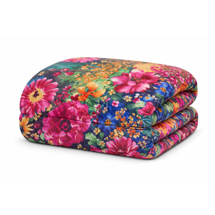 Zimný paplón Color Bloom 140x200 cm – pestré kvety, extra hrejivý a mäkký