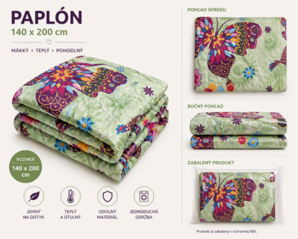 Paplón 140 x 200 cm – Motýľ