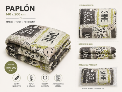 Paplón 140 x 200 cm – Moderný shine